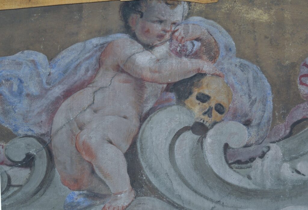 Fig. 4: Luca Rossetti, Nascendo Morimur, Chiesa di Santa Croce, Ivrea, 1761